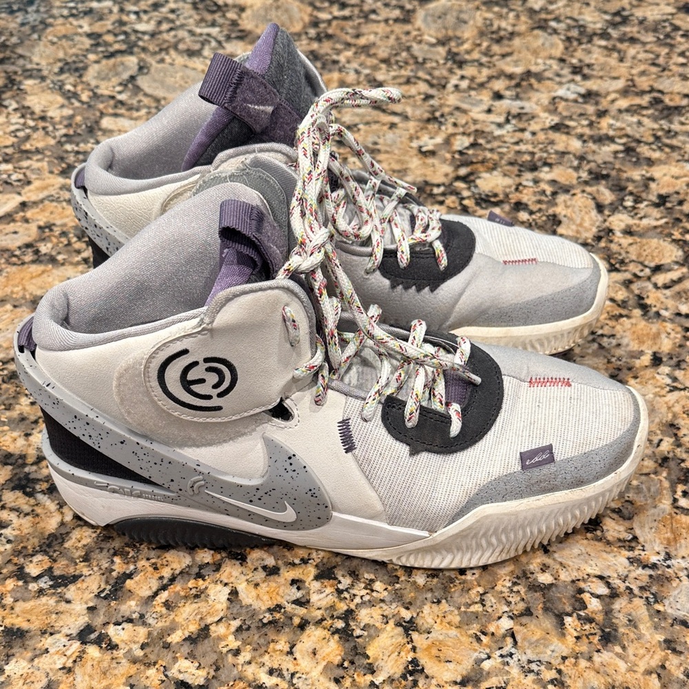 Nike Air Fly  Deleon Gray and Purple Sneakers